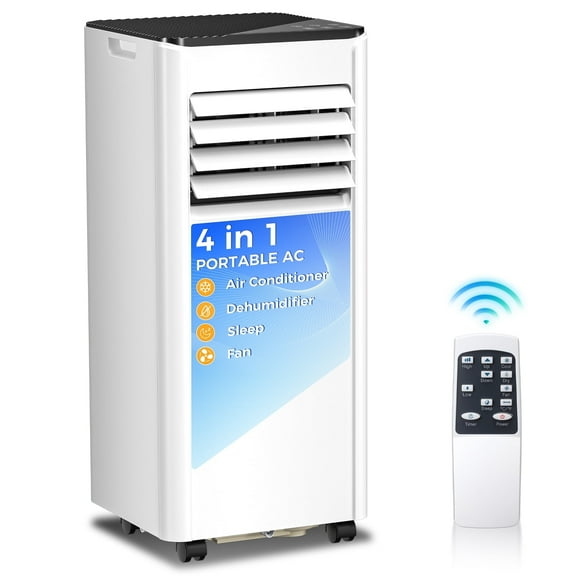 KISSAIR Portable AC 8000 BTU Ashare , 4-in-1 Room Air Conditioner Range to 350 Sq.ft., Floor Standing Air Conditioner with Remote Control, Sleep Mode, Windows Kit