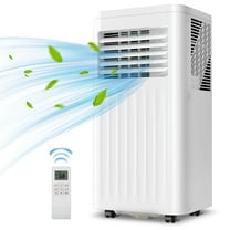 KISSAIR 8,000 BTU ASHRAE Portable Air Conditioner – 3-in-1 AC, Dehumidifier & Fan with 24-Hour Timer/Remote Control/Windows kit (White)