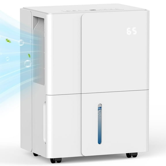 KISSAIR 50 Pint Home Dehumidifier with Drain Hose, 2100 sq ft Coverage Area with Auto Defrost, Energy Star, 24h Timer, Basement/Laundry Room/Bedroom