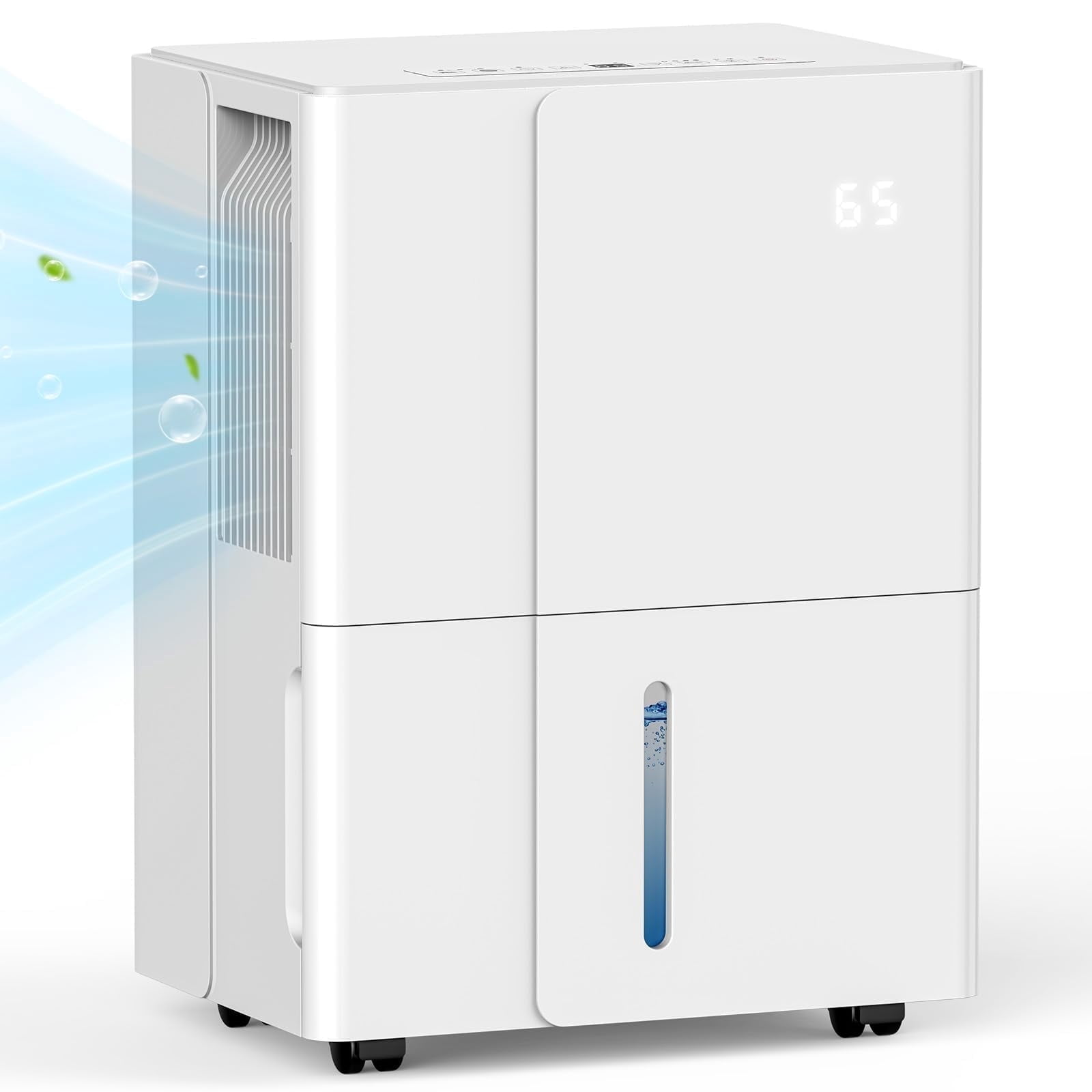 KISSAIR 50 Pint Home Dehumidifier with Drain Hose, 2100 sq ft Coverage Area with Auto Defrost, Energy Star, 24h Timer, Basement/Laundry Room/Bedroom
