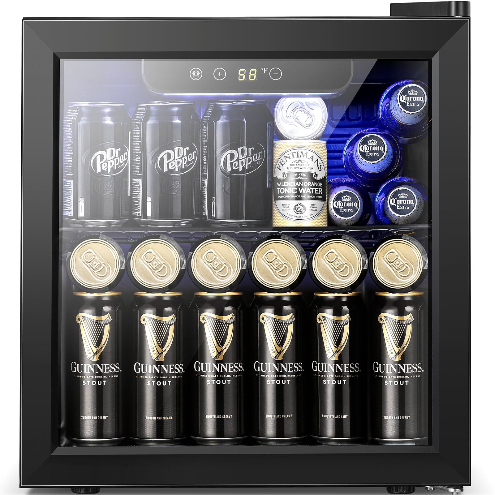 KISSAIR 55Can Mini Fridge, Beverage Cooler with Glass Door, Wine