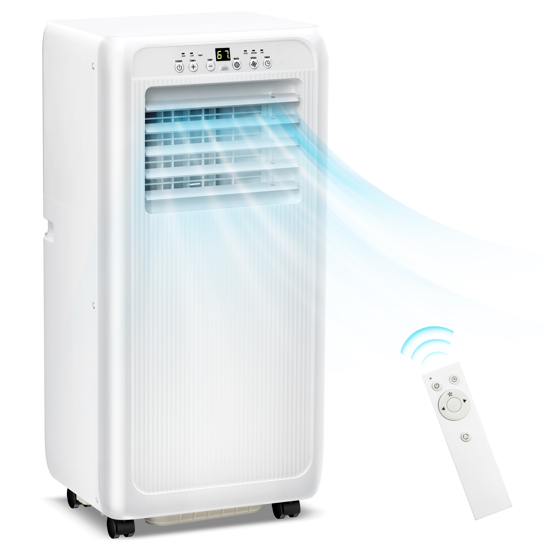Zafro 14,000 BTU (12000 BTU SACC) Portable Air Conditioner with Wifi & Remove Control, 46dB Ultra-Quiet Cools Up to 500sq.ft