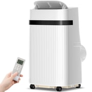 KISSAIR 12,000 BTU Portable Air Conditioner   Quiet 3-in-1 AC, Fan & Dehumidifier with Sleep Mode, 24H Timer & Remote Control for Home