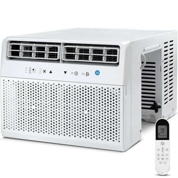 KISSAIR Window Air Conditioner with Remote Control, 10000 BTU Ashrae 115 Volt U-Shape , Window AC Unit 6 Modes and 3 Fan Modes, 24 Hour Timer, 450 Sq.Ft