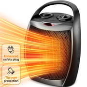 KISSAIR Compact 950W/1500W Space Heater with Thermostat - ETL Certified Ceramic Portable Heater Fan, Ideal for Home/Dorm/Office/Kitchen, Black