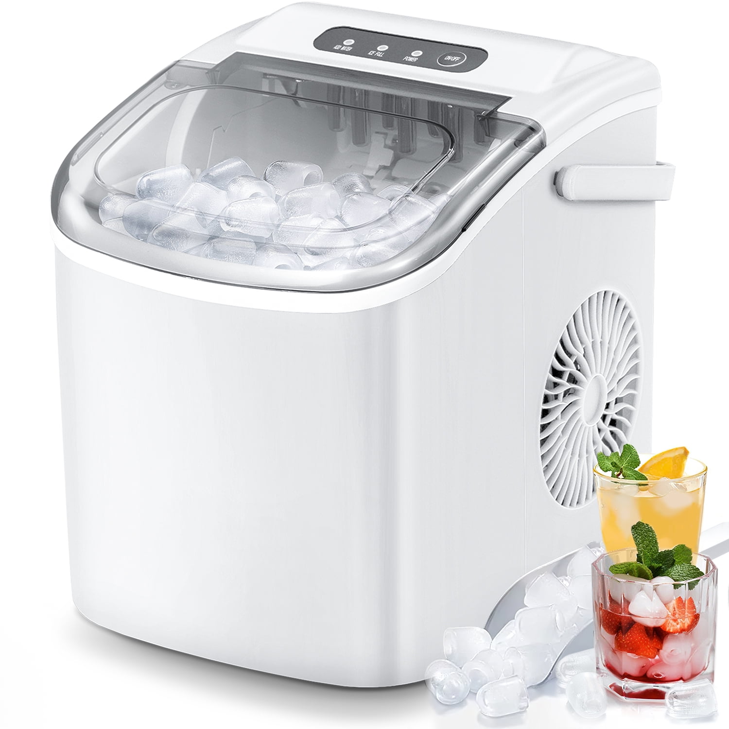 KISSAIR Countertop Ice Maker Portable Ice Machine with Handle, Self