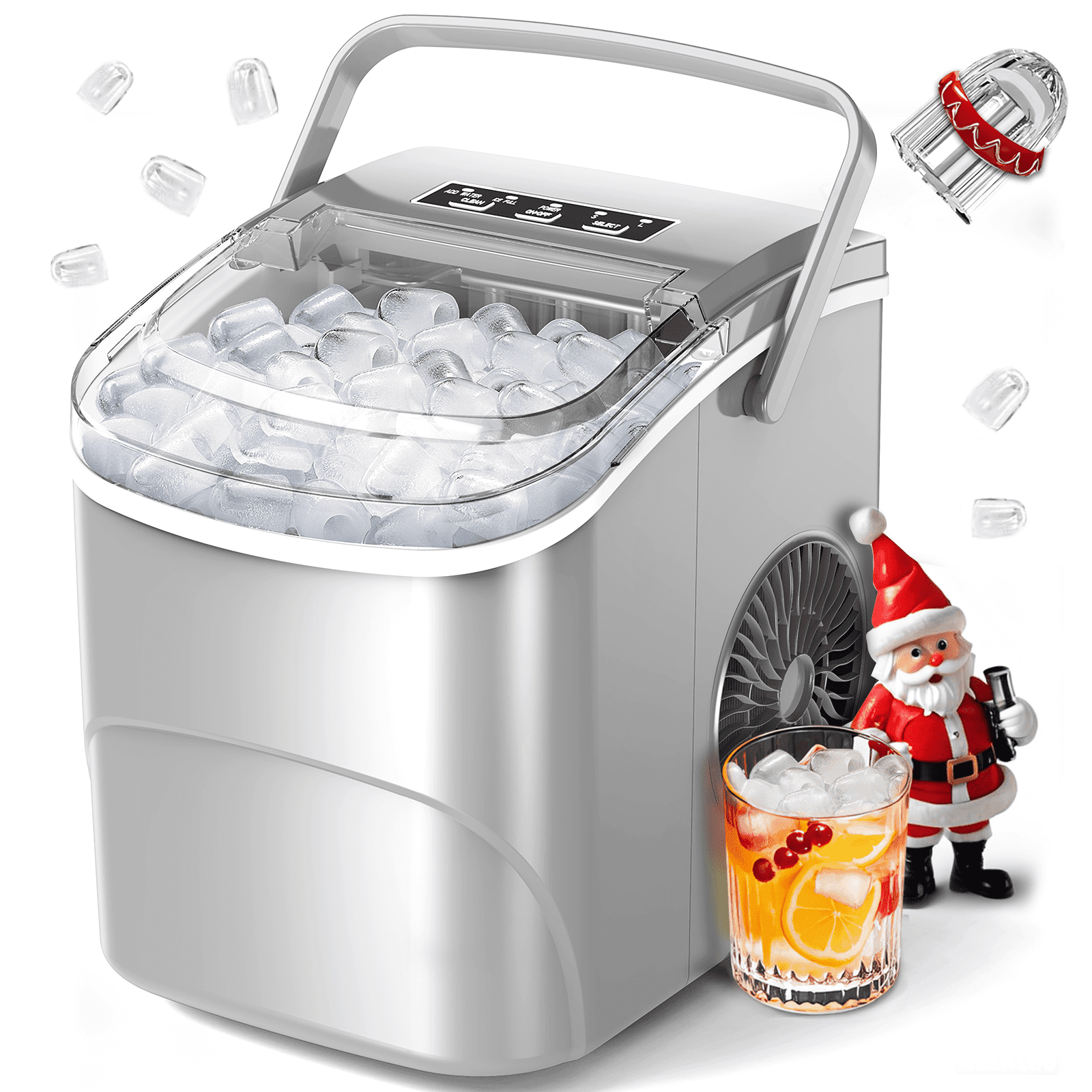 Ice Maker Countertop, Portable Ice Machine Ready In 6 Minutes With 9