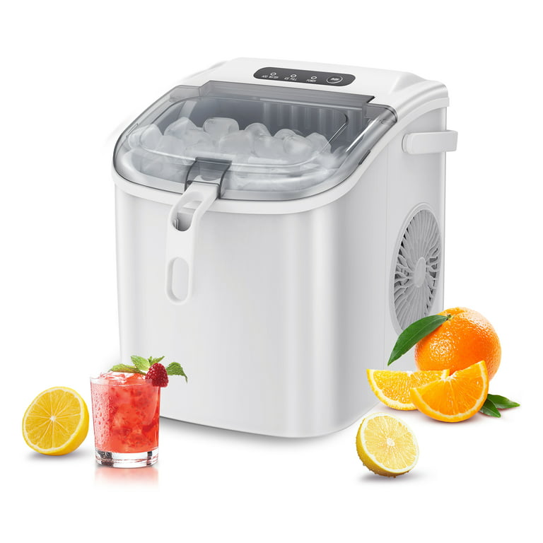 Portable Ice Maker Machine 26Lbs: Self-Cleaning, Scoop & Handle