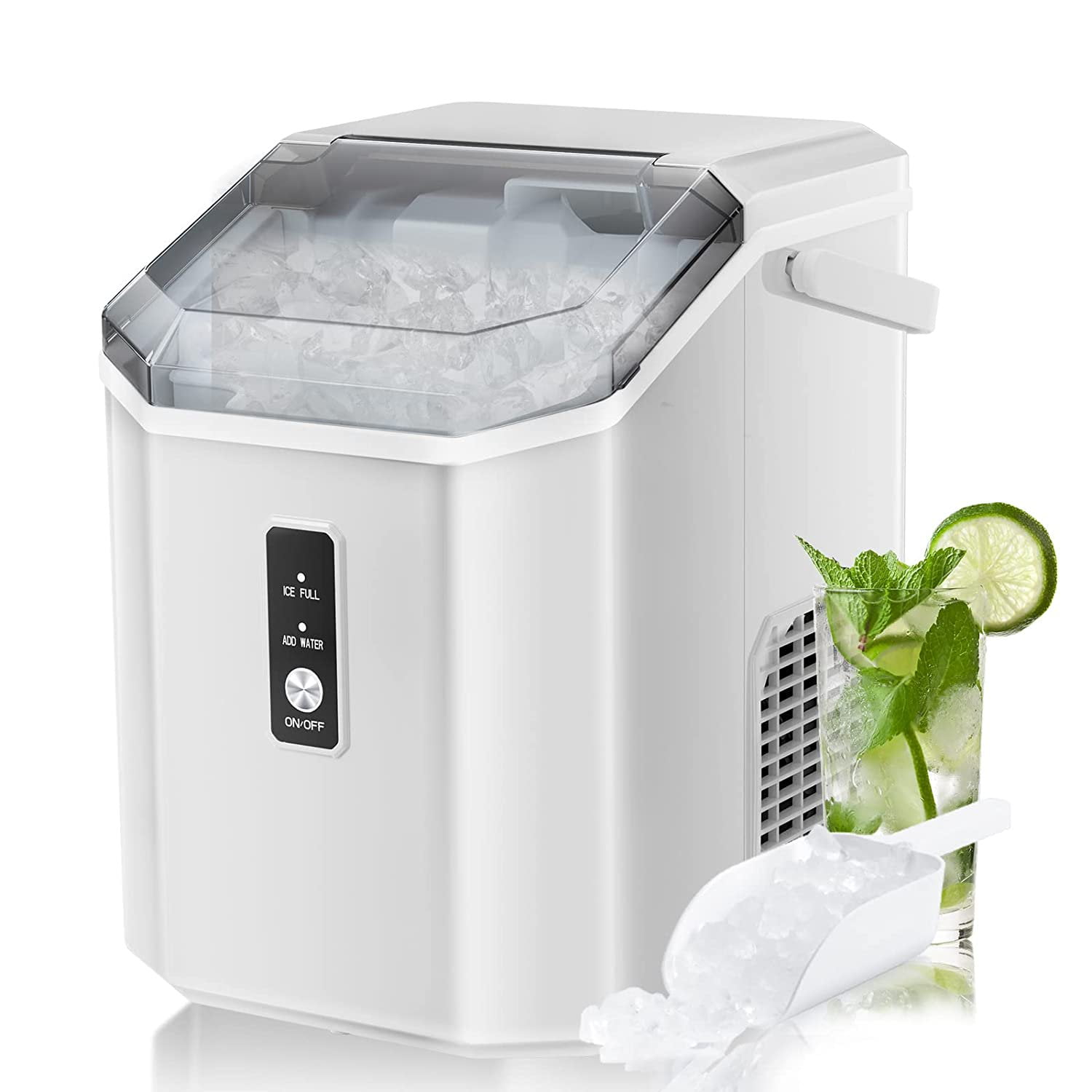 KISSAIR Countertop Ice Maker with Soft Chewable Ice, 34Lbs/24H, Pebble
