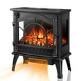 thumbnail image 1 of KISSAIR Electric Fireplace Infrared Stove Heater, 20" Freestanding Fireplace Heater, 3D Realistic Flame Effects, Adjustable Brightness and Heating Mode, Overheating Safe Design, 1000W/1500W, Black, 1 of 7