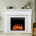 thumbnail image 1 of KISSAIR Electric Fireplace Mantel Package Wooden Surround Firebox Electric Fireplace Heater with Logs, Adjustable Led Flame, Remote Control for Room, 750W-1500W, Pearlwhite, 1 of 7