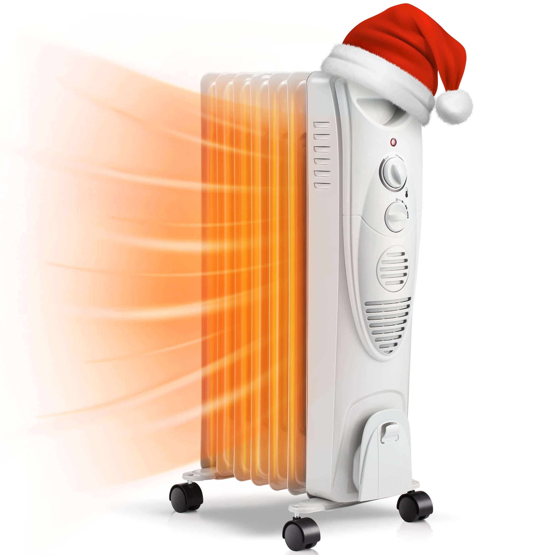 KISSAIR Electric Oil Filled Radiator Space Heater, Thermostat Room