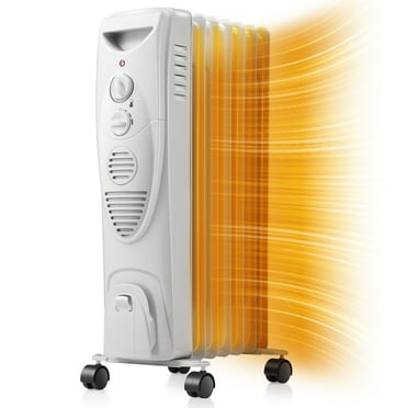 UIRIO 1500W Oil Filled Radiator Heater – Timer, Remote Control, Portable White