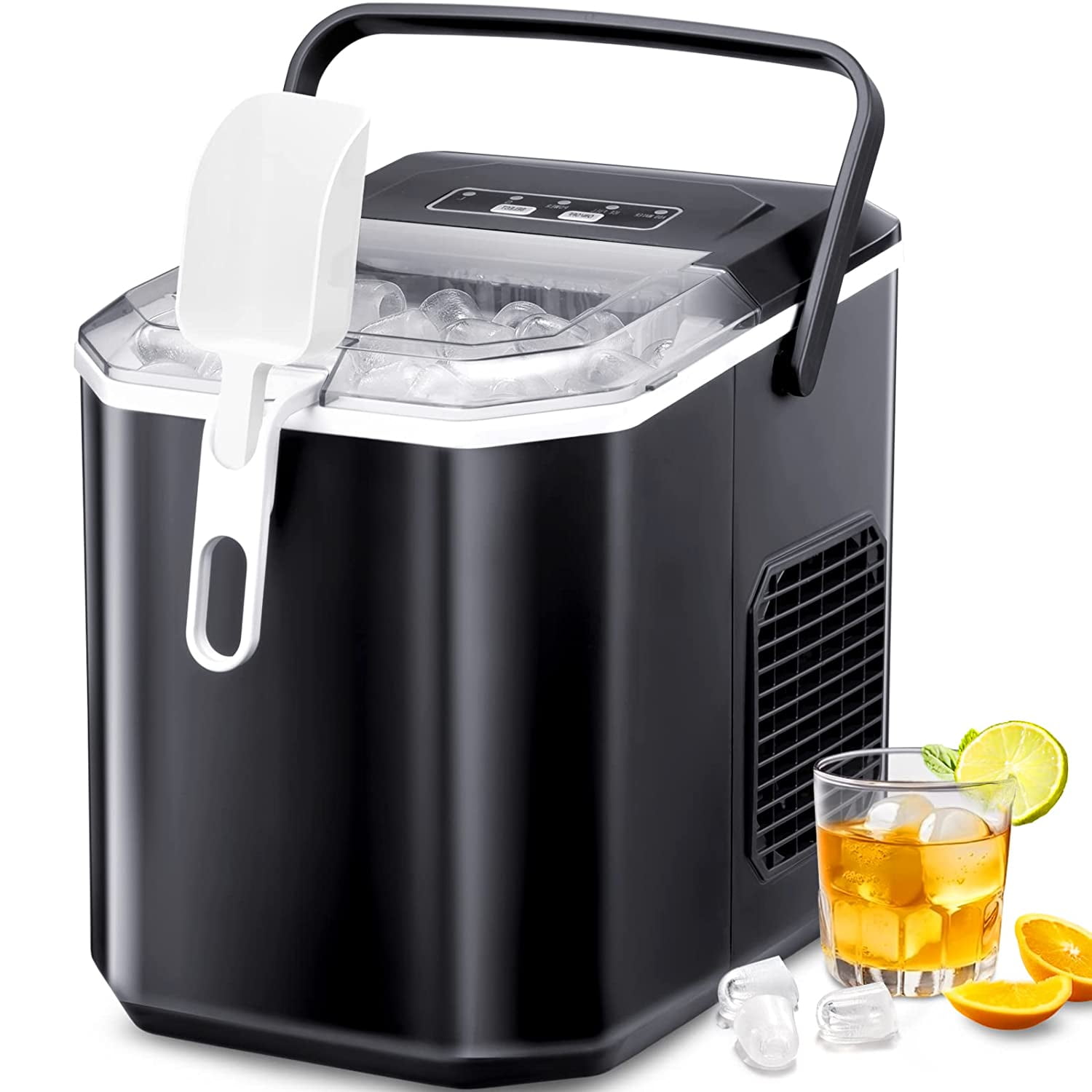 ColorLife 26 lb. Daily Production Bullet Clear Ice Portable Ice Maker Finish: Black WY-SLIM09B