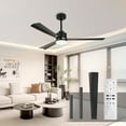 thumbnail image 1 of KISSAIR 52 In Ceiling Fan with Light and Remove Control 6 Speeds & Reversible DC Motor,3 Color Dimmable LED, Ultra Quiet 45dB, Timer Function (Black), 1 of 10
