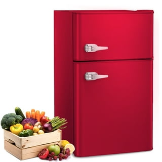 KISSAIR Mini Fridge 3.2Cu.ft 115 Volt 60 Hz AC Low Noise Adjustable  Temperature Suitable for Kitchen Living Room Office and Dormitory Red 