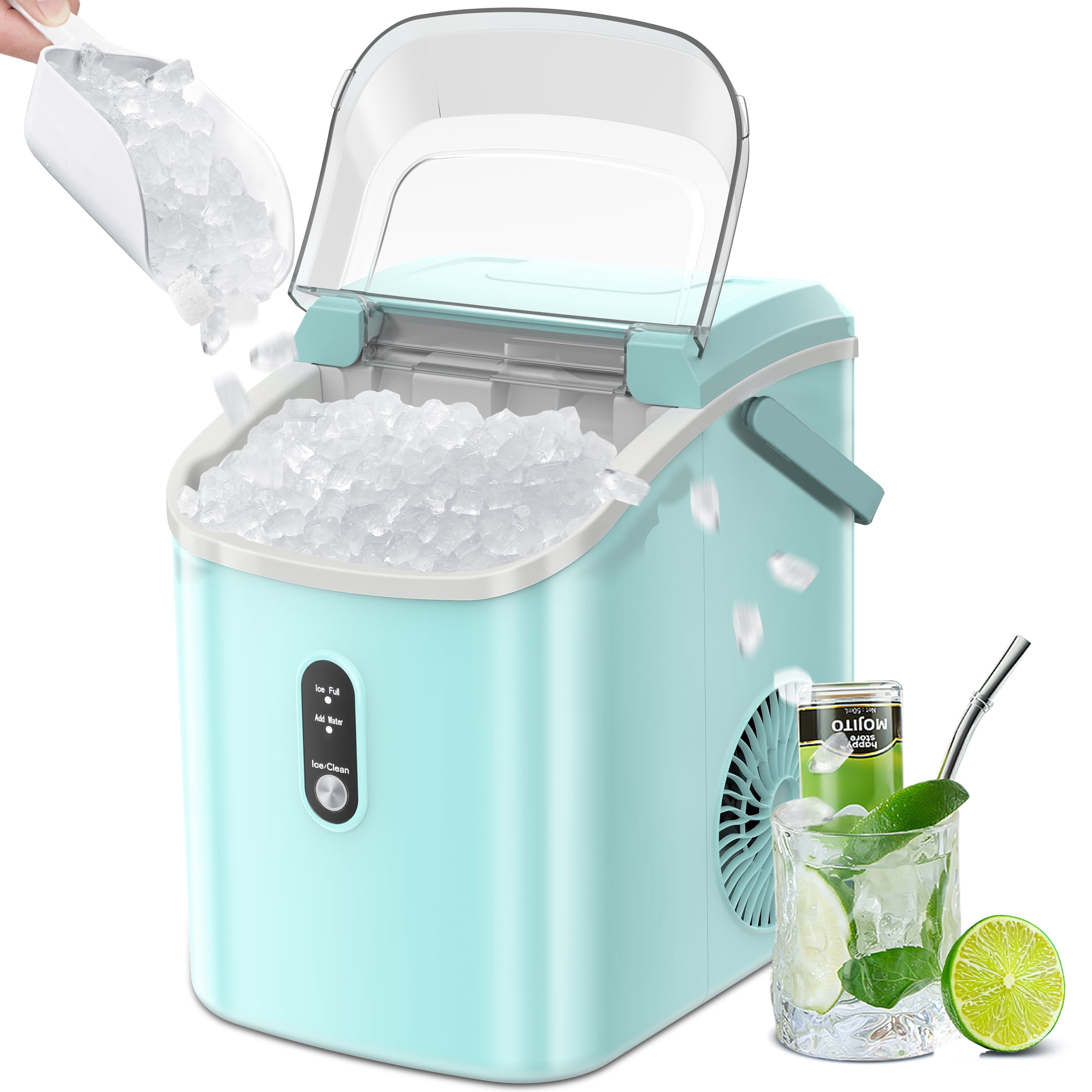 KISSAIR Nugget Ice Maker Countertop with Soft Chewable Pellet Ice