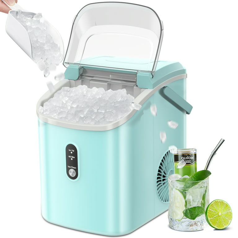 Nugget Ice Maker Countertop,34Lbs/Day,Portable Crushed Ice Machine,Self  Cleaning
