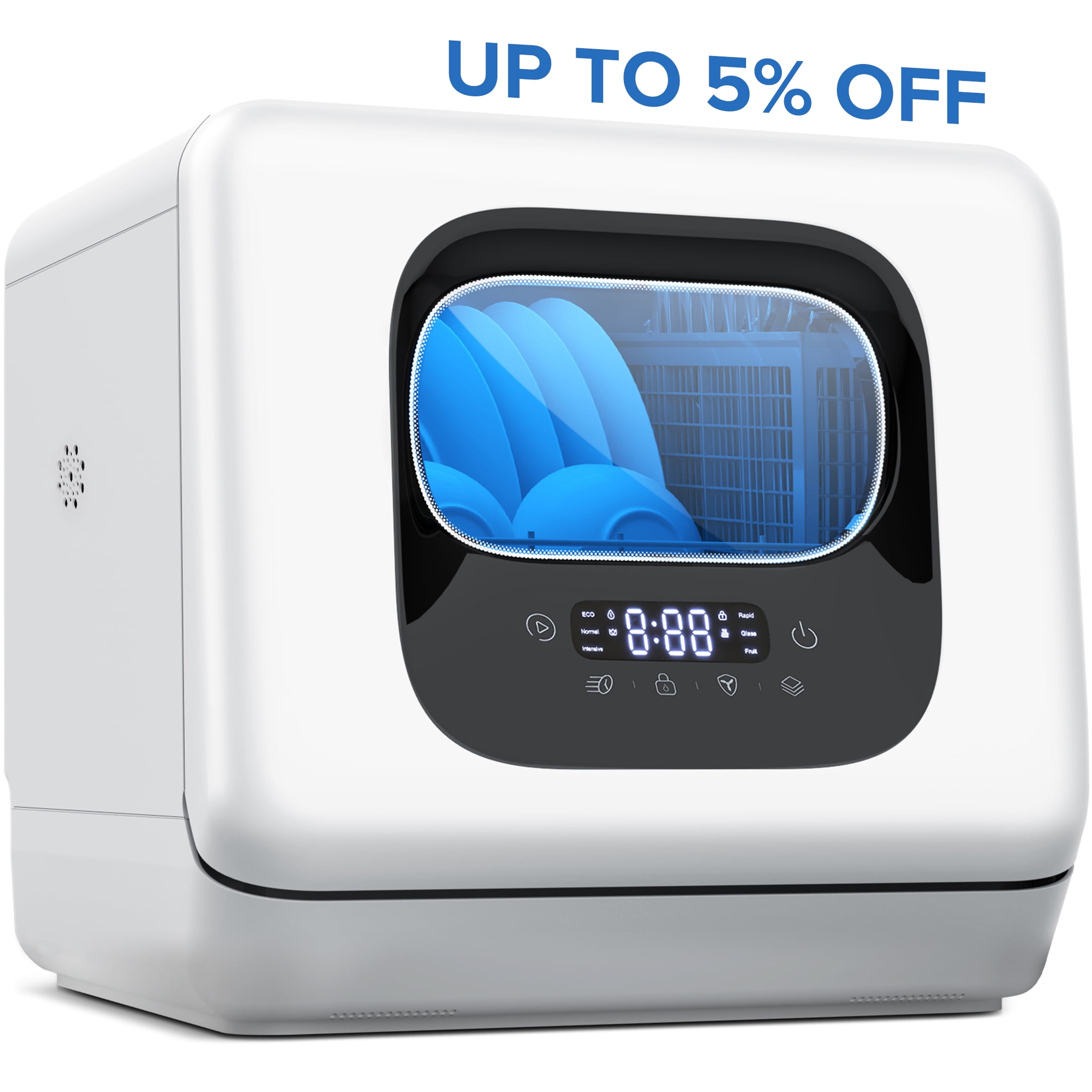 KISSAIR Portable Countertop Dishwasher, 6 Washing Programs with Child Lock and Air-Dry Function, Suitable for Home/Kitchen Sansujyuku sansujyuku.com