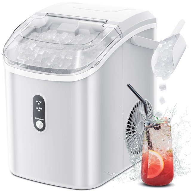 KISSAIR Portable Nugget Countertop Ice Maker, Pebble Ice Maker Machine