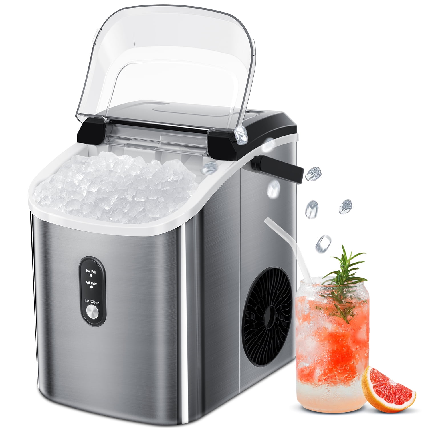  Kismile Nugget Ice Makers Countertop,Portable Ice Maker Machine  with Crushed Ice, 35lbs/Day,One-Click Operation,Self-Cleaning Countertop ice  machine,Pellet Ice Maker Countertop for Home/Kitchen/Office : Appliances
