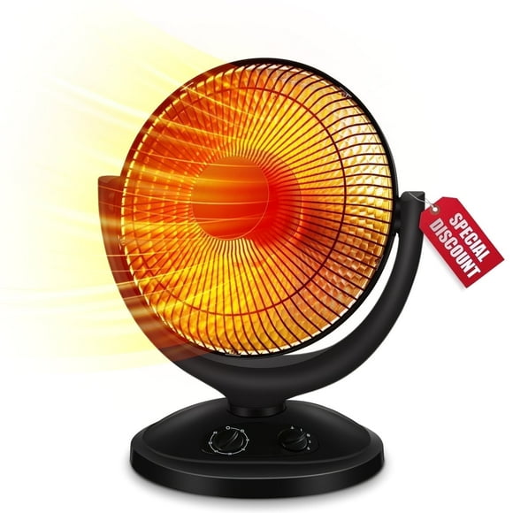 KISSAIR Radiant Dish Heater, Oscillating Space Heater with Timer, Overheat and Tip-over protection