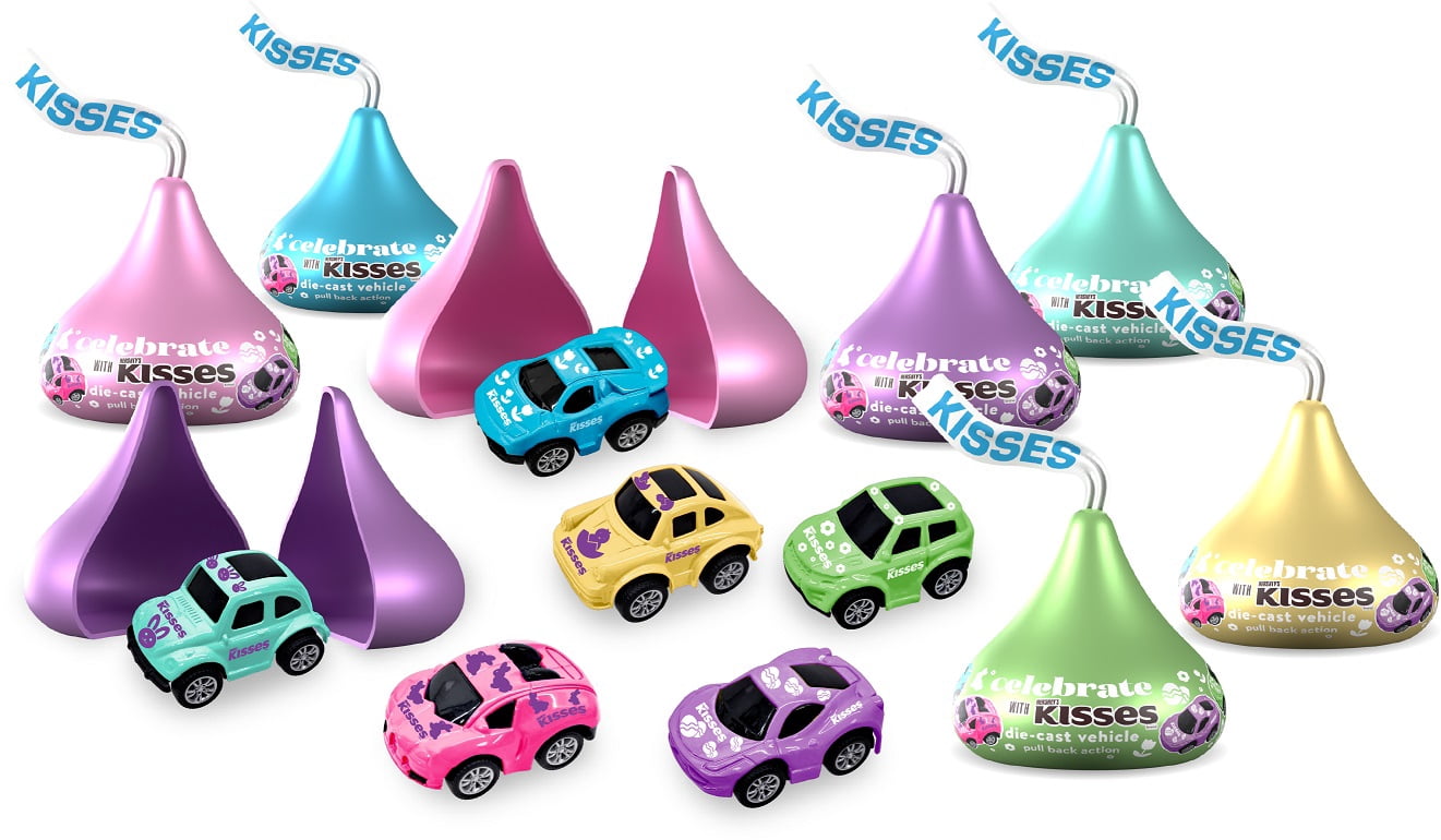 Hershey KISSES Pull-Back Mini Die-Cast Race Car in Surprise Capsule – Candy-Themed Toy Vehicle