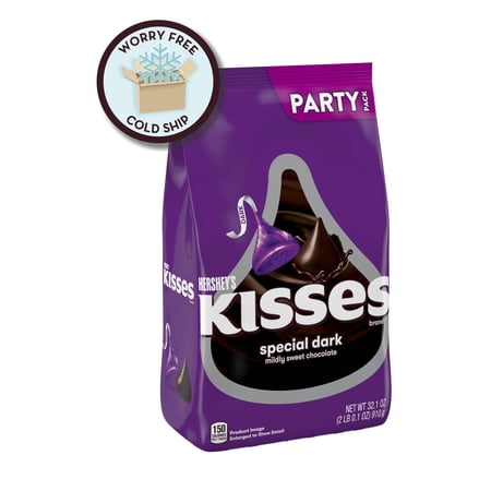 Hershey's Kisses Special Dark Mildly Sweet Chocolate Candy, Party Pack 32.1 oz