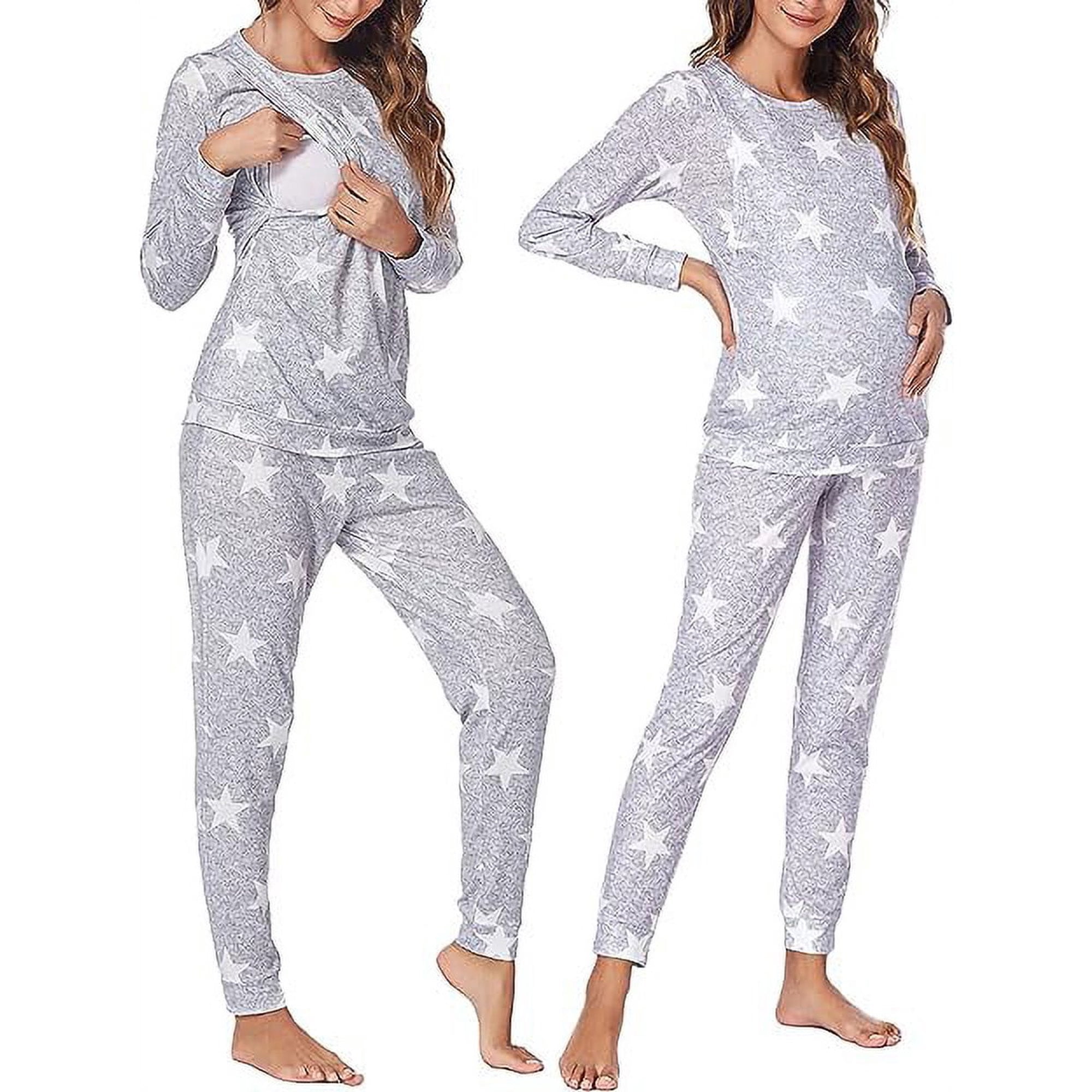 KISSGAL Nursing Pajamas for Women Maternity Thermal Underwear Sets Long