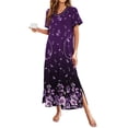 thumbnail image 1 of Avidlove Women Long Nightgowns Short Sleeve Full Length Nightshirt Side Split Nightdress Sleepwear with Pockets, 1 of 6