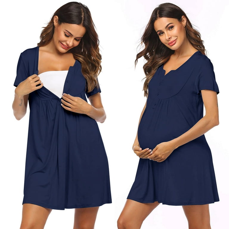KISSGAL Women's Maternity Nightgown 3 in 1 Delivery/Labor/Nursing