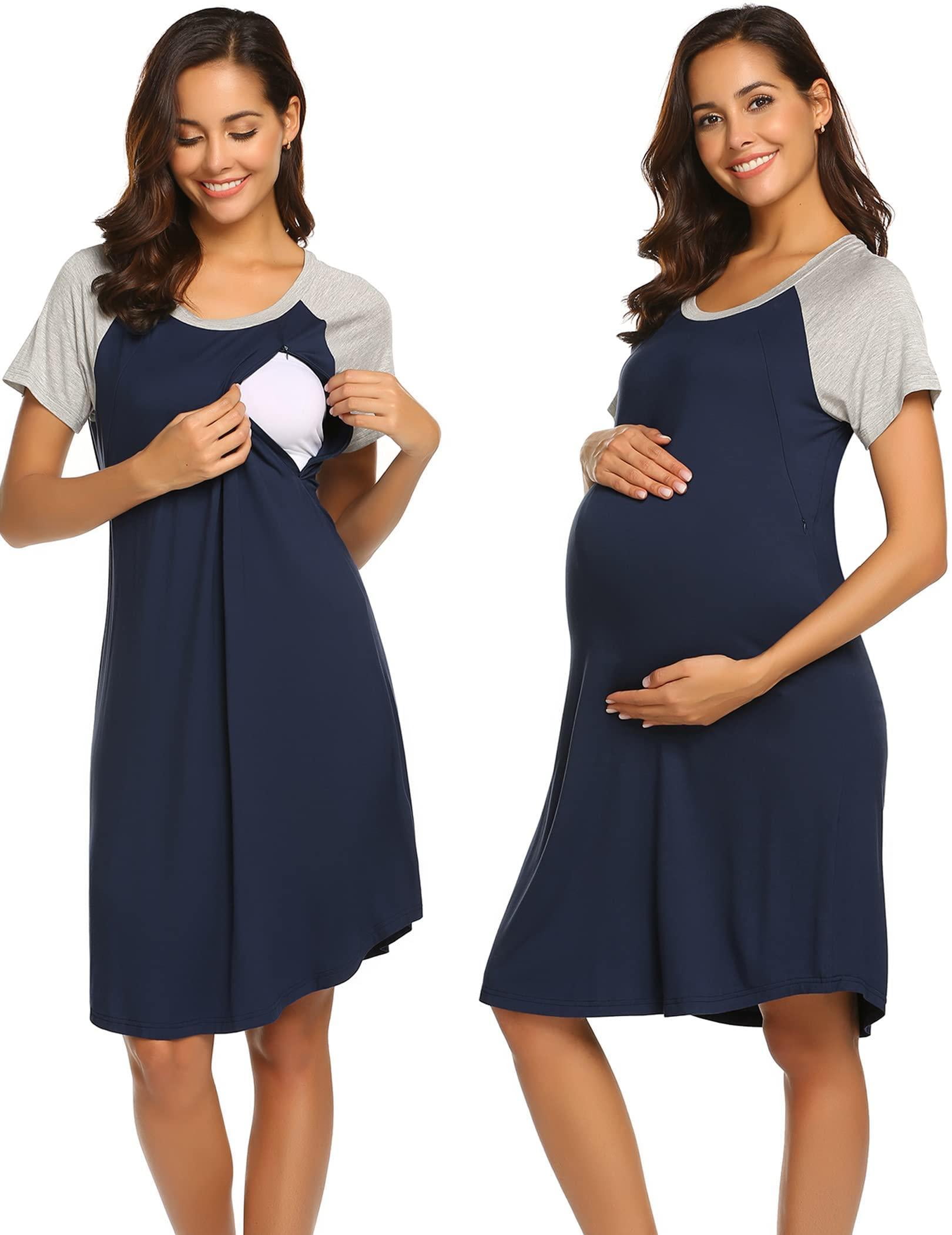 KISSGAL Women's Maternity Nursing Nightgowns Labor and Delivery