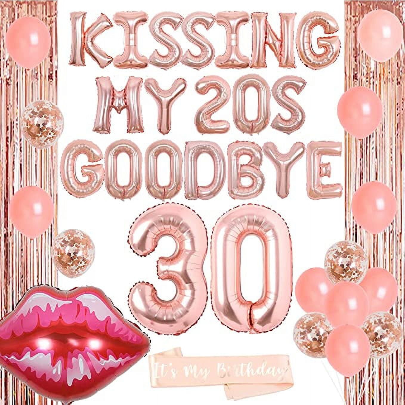 KISSING MY 20S GOODBYE Decorations, 30th Birthday Decorations for ...