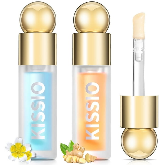 KISSIO Plumping Lip Gloss,Plumping,Moisturize and Elasticity,Lip Plumper and Lip Care for Day and Night Use,with Ginger,Peppermint and Jojoba Oil,Clear,10 ml