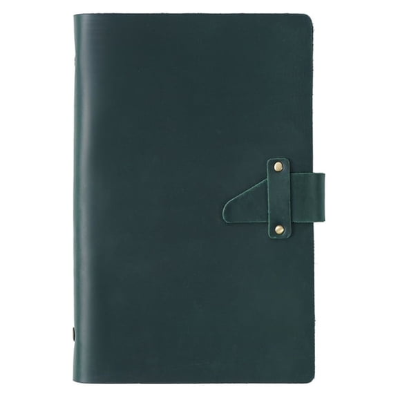 KISSKI·H Olvido A6 Leather Vintage Journal Notebook, 6 Ring Binder Travelers Diary Notebook with Lined, Refillable Writing Padfolio, Versatile Diary/Planner/Sketchbook/Scrapbook, Green