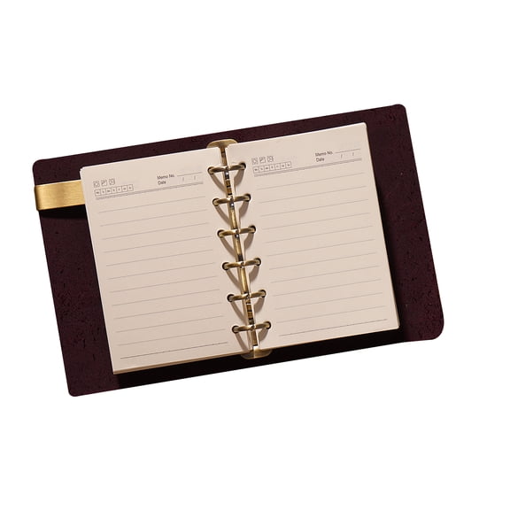 KISSKI·H Olvido A7 Leather Binder Travelers Notebook, Vintage 6 Ring Refillable Journals Writing Notebook, Gifts for Women/Men, Customized, Dark brown