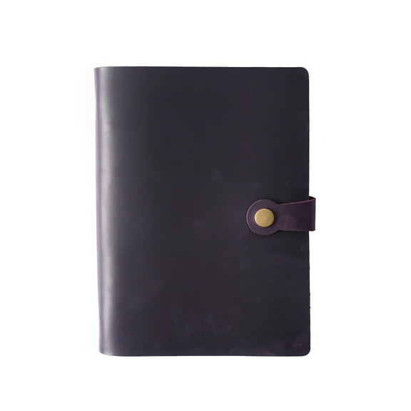 KISSKI·H Olvido A7 Leather Travelers Pocket Notebook, Refillable Binder Journal with Lined, 6 Ring Binder Notepad Organizer Holder, Vintage Diary for Writer/Business, Personal/Business Gift, Purple