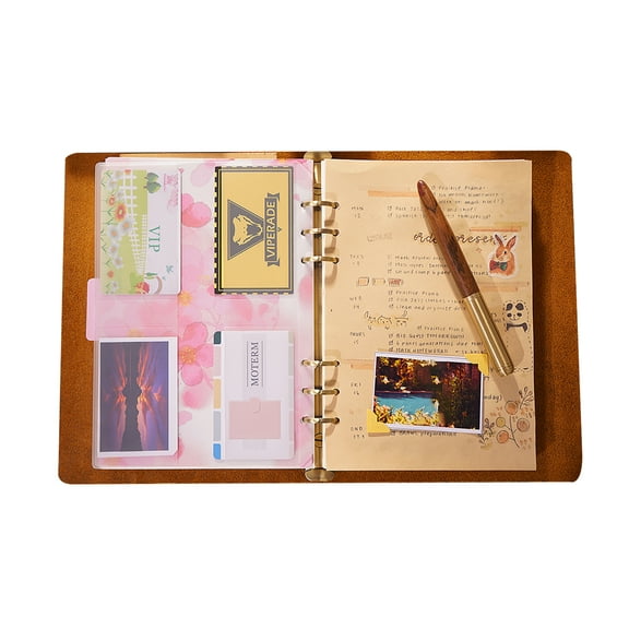 KISSKI·H Olvido Leather Notebook Journals, A5 Binder 6 Ring Refillable Travelers Notebook, Vintage Journals for Writing, A5 Planner Binder, Handmade Folio Organizer, Gift for Women/Men, Brown