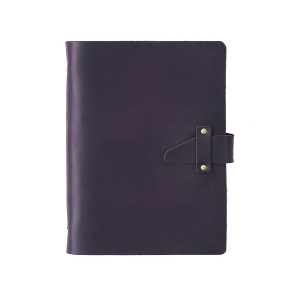 KISSKI·H Olvido Leather Vintage Notebook, A5 Travelers Notebook Diary Cover with Lined, Refillable Journal Notebook for Women, 6 Ring Binder Planner, Handmade Personal/Business Gift, Purple