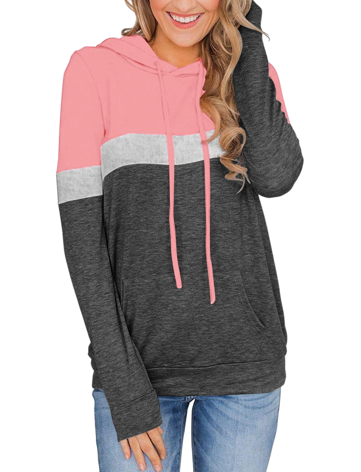 DESKABLY Same Day Delivery Items Prime Under 5 Women's Casual Long Sleeve  Hoodies Sweatshirts Drawstring Pullover Tunic Tops at  Women's  Clothing store
