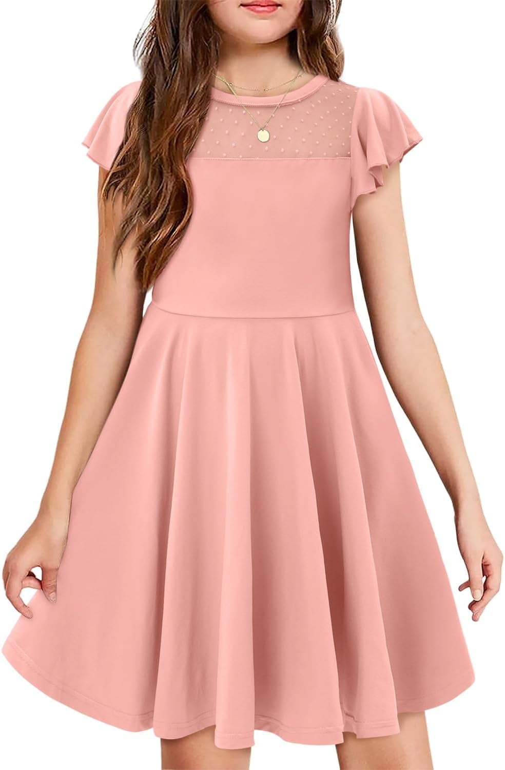 KIDS' ROUND NECK TIERED DRESS 4-10 AN ITALIAN WELCOME