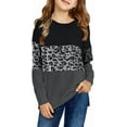 thumbnail image 1 of KISSMODA Girls Tops Casual Long Sleeve Shirts Loose Round Neck Tunic Blouse, 1 of 5