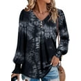 thumbnail image 1 of KISSMODA Women's Long Sleeve Comfy V-Neck Blouse & Tunic Tops, S-2XL, 1 of 4