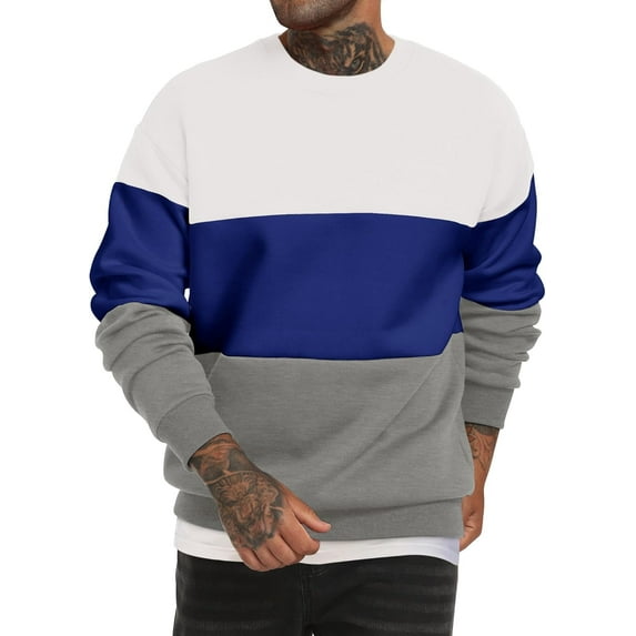 KISSMODA Men's Crewneck Sweatshirt Casual Long Sleeve Sweat Shirts Comfy Basic Winter Pullover Shirt