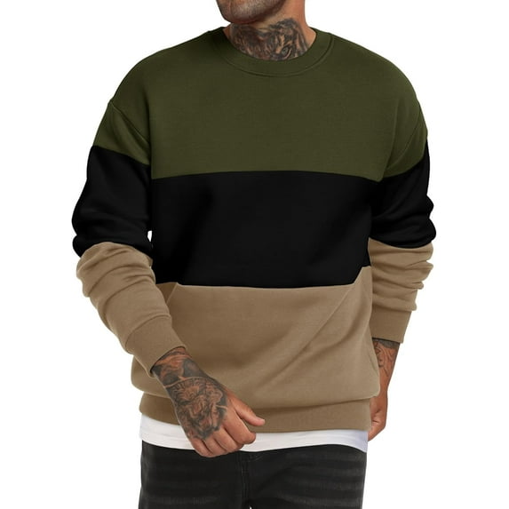 KISSMODA Men's Crewneck Sweatshirt Casual Long Sleeve Sweat Shirts Comfy Basic Winter Pullover Shirt