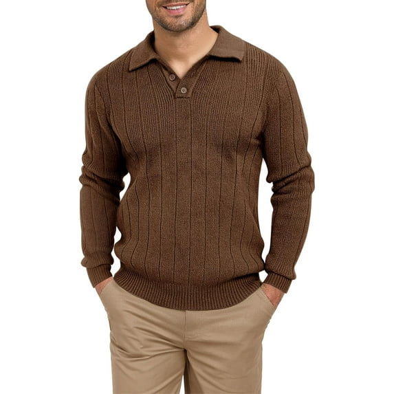 KISSMODA Men's Knit Textured Sweater with Rib Cuffs Business Casual Slim Fit Pullover Tops 2025 Warm Clothes S-2XL