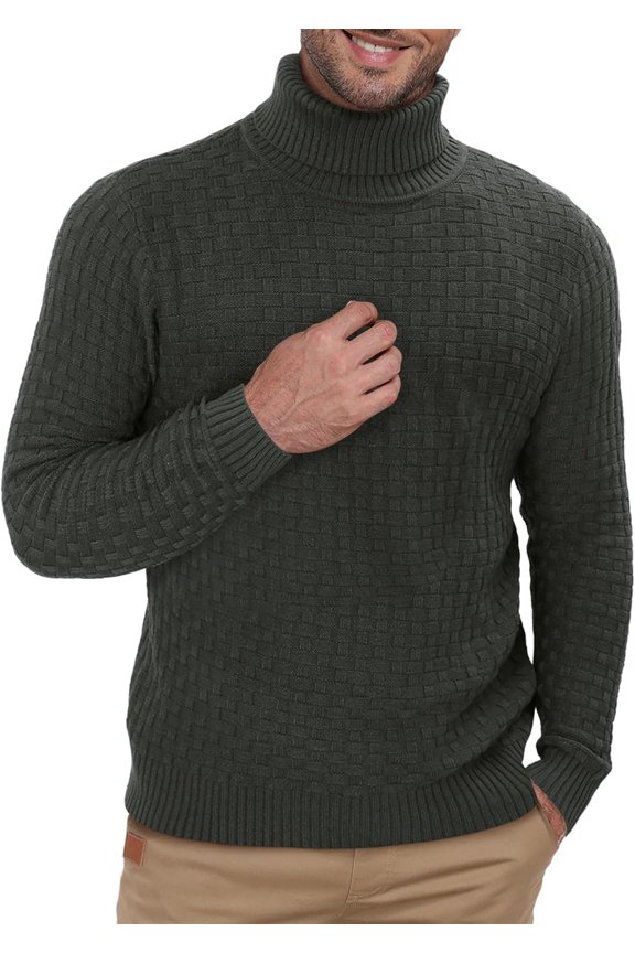 Mens Sweater Pullover Long Sleeve Knitted Polo Shirts Casual Winter Sweater Hoodies