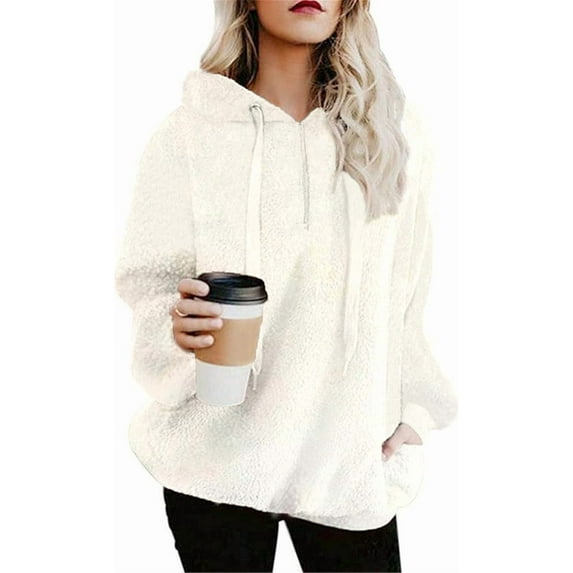 KISSMODA Sherpa Pullover Hoodies Sweatshirts for Women