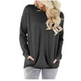 thumbnail image 1 of KISSMODA Sweatshirts for Women Crewneck Casual Long Sleeve Shirts Tunic Tops With Pocket, 1 of 7