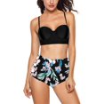 thumbnail image 1 of KISSMODA Swimsuits for Women Two Piece Bathing Suit High Waisted Bikini Beach Juniors Swimwear BlackXL, 1 of 5
